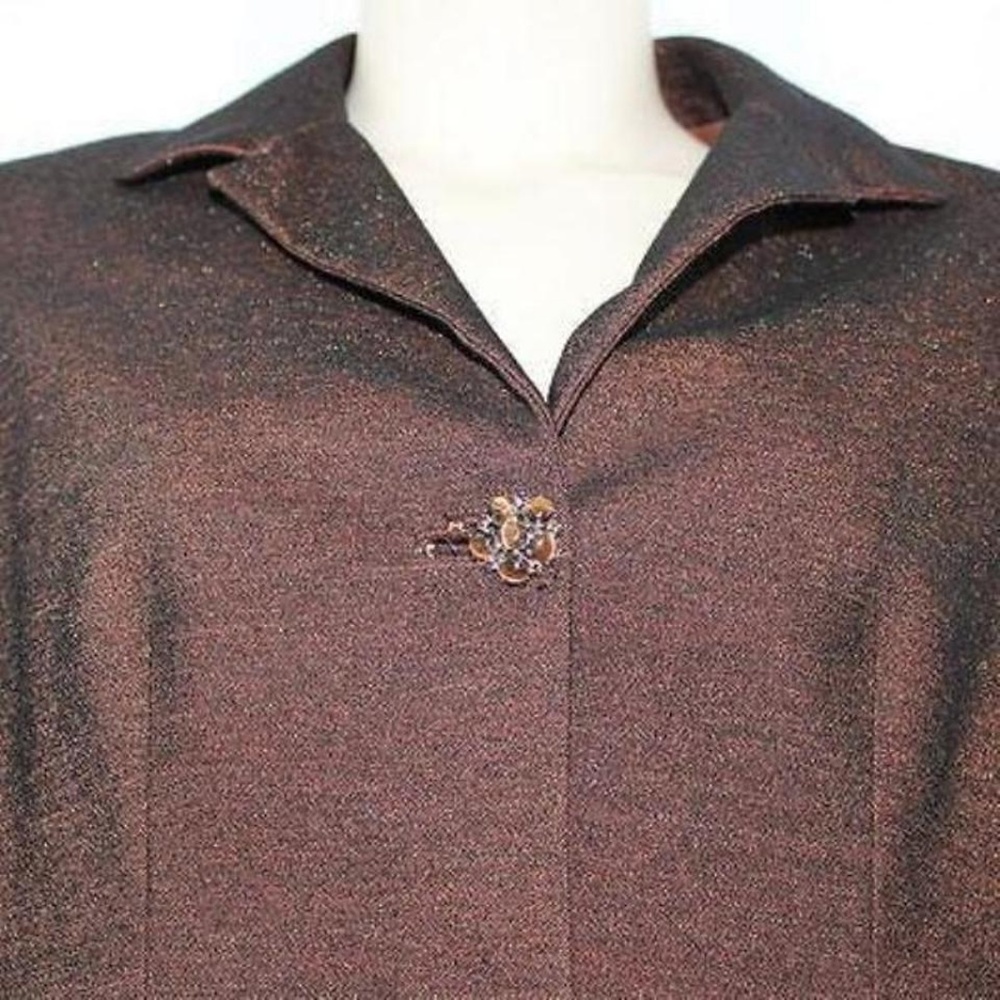 Albert Nipon Two Buttoned Metallic Dust Jacket - image 3